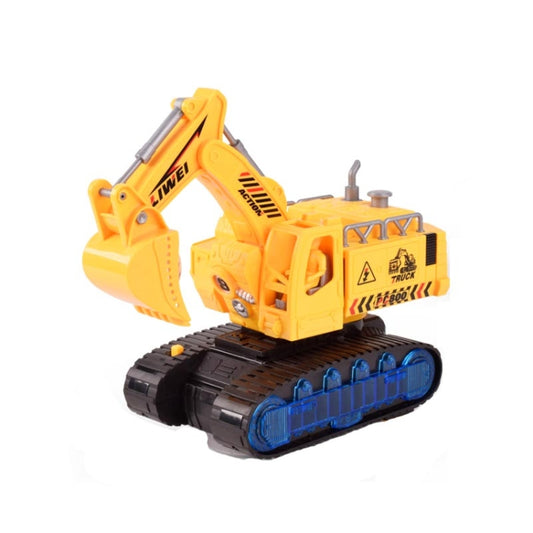 Coche excavadora eléctrico de juguete para niños con luces y música, estilo: vehículo de ingeniería.
