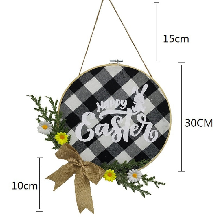 Décorations de Pâques Couronne de Pâques Accessoires de Photographie Couronne à Suspendre, Marron Bonjour, Tableau Blanc Lettres Noires Panneau de Bienvenue, Panneau en Bois de Bienvenue Bleu Foncé, Lapin de Pâques Bleu Foncé