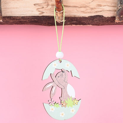 Easter Wooden Pendants Festive Atmosphere Decorative Items, Bunny Egg Shell, Rabbit Lifting Eggshell, Small Egg Shell, Yellow Rabbit Eggshell, Pink Egg, Yellow Rabbit Tooth Egg, Light Yellow Upside-down Rabbit Eggs, Blue Egg, Orange-winged Bird        ...