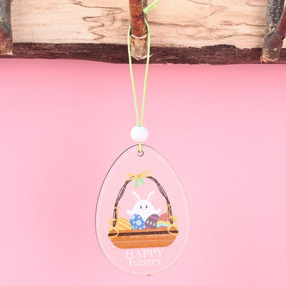 Easter Wooden Pendants Festive Atmosphere Decorative Items, Bunny Egg Shell, Rabbit Lifting Eggshell, Small Egg Shell, Yellow Rabbit Eggshell, Pink Egg, Yellow Rabbit Tooth Egg, Light Yellow Upside-down Rabbit Eggs, Blue Egg, Orange-winged Bird        ...