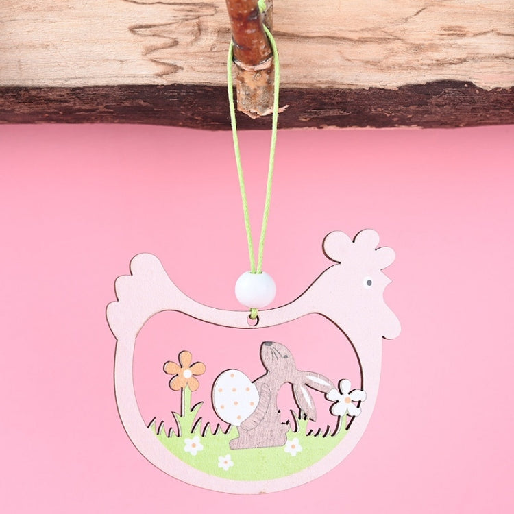 Easter Wooden Pendants Festive Atmosphere Decorative Items, Bunny Egg Shell, Rabbit Lifting Eggshell, Small Egg Shell, Yellow Rabbit Eggshell, Pink Egg, Yellow Rabbit Tooth Egg, Light Yellow Upside-down Rabbit Eggs, Blue Egg, Orange-winged Bird        ...