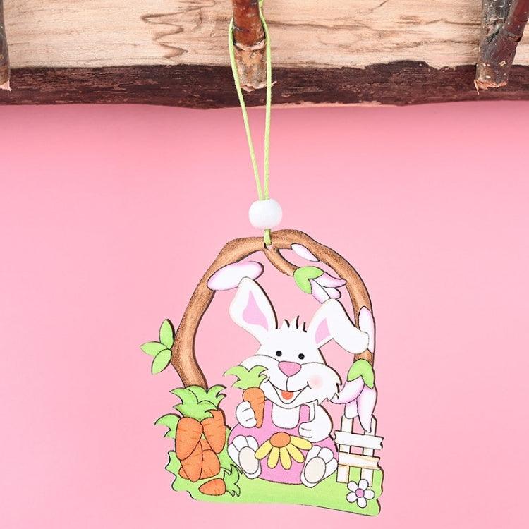 Easter Wooden Pendants Festive Atmosphere Decorative Items, Bunny Egg Shell, Rabbit Lifting Eggshell, Small Egg Shell, Yellow Rabbit Eggshell, Pink Egg, Yellow Rabbit Tooth Egg, Light Yellow Upside-down Rabbit Eggs, Blue Egg, Orange-winged Bird        ...