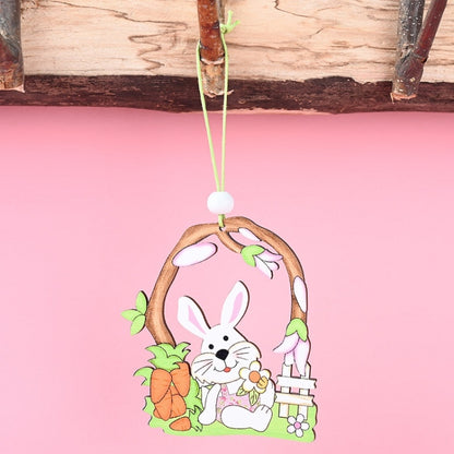 Easter Wooden Pendants Festive Atmosphere Decorative Items, Bunny Egg Shell, Rabbit Lifting Eggshell, Small Egg Shell, Yellow Rabbit Eggshell, Pink Egg, Yellow Rabbit Tooth Egg, Light Yellow Upside-down Rabbit Eggs, Blue Egg, Orange-winged Bird        ...