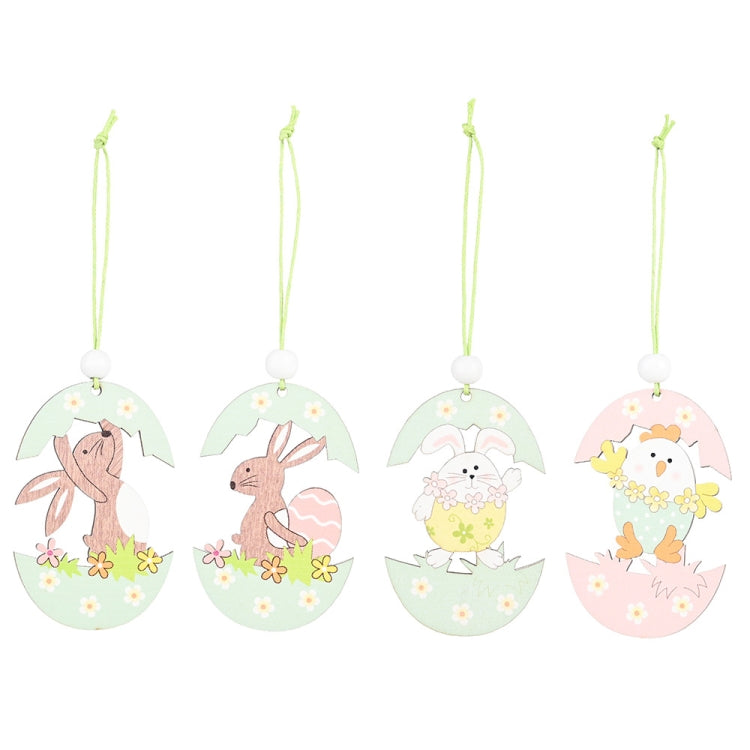 Easter Wooden Pendants Festive Atmosphere Decorative Items, Bunny Egg Shell, Rabbit Lifting Eggshell, Small Egg Shell, Yellow Rabbit Eggshell, Pink Egg, Yellow Rabbit Tooth Egg, Light Yellow Upside-down Rabbit Eggs, Blue Egg, Orange-winged Bird        ...