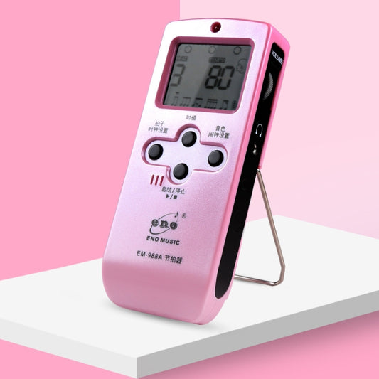 Metrónomo electrónico recargable ENO EM-988A para piano, guitarra, batería, guzheng y violín (rosa).