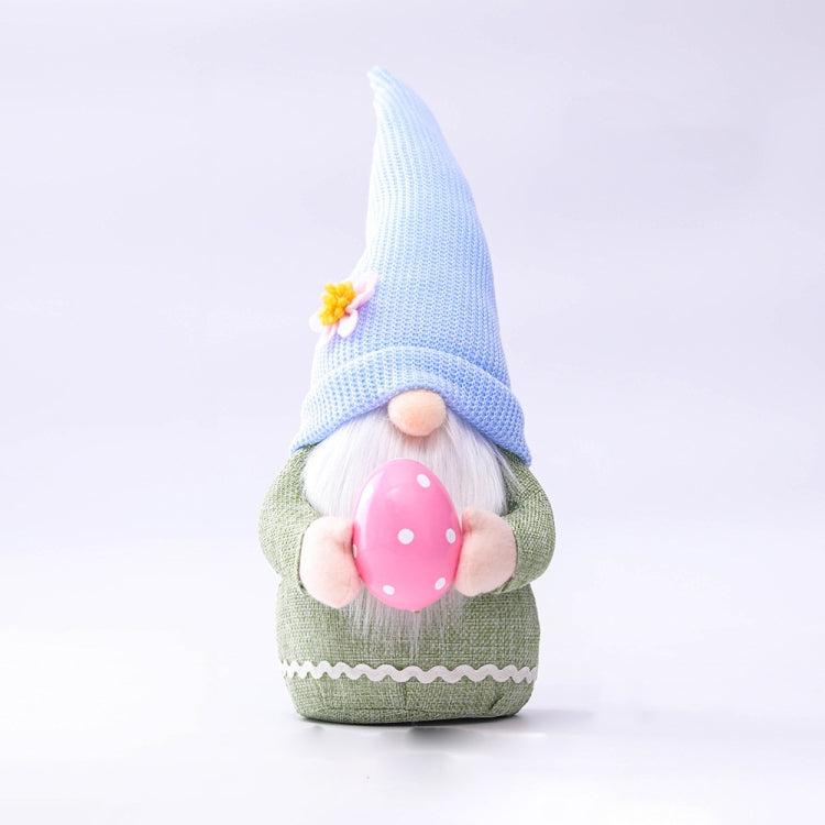 2 PCS Easter Pink Ears Plaid Bunny Dwarf Doll Elf Doll Ornaments Home Decoration Products, Faceless Men, Bunny