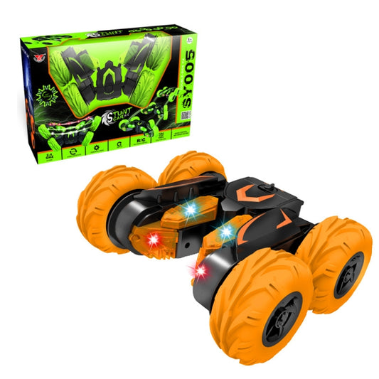 Double-Sided 360-Degree Lighting Stunt Car Climbing And Rolling Remote Control Off-Road Vehicle, Black Orange, Black Green