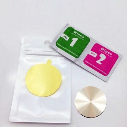 10 PCS CD Texture Aluminum Alloy Magnetic Sheet Magnetic Patch Set For Car Phone Holder, With Alcohol Cotton Sheet And Protective Film, Black, Silver, Tyrant Gold, Rose Gold