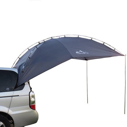 LADUTA Outdoor Self-Driving Tour Barbecue Camping Car Side Tent Car Tail Extension Tent Supplies, Grey Blue, Painted Silver