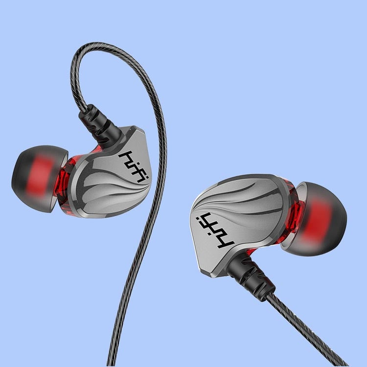 In-Ear Earphone Bass Mobile Phone Game Sports Wired Headset, Black, Silver