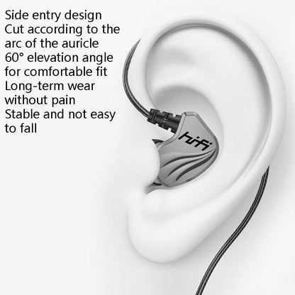 In-Ear Earphone Bass Mobile Phone Game Sports Wired Headset, Black, Silver