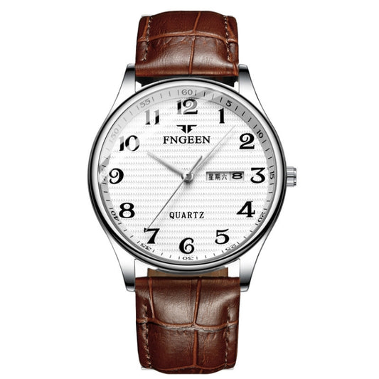 Montre à quartz FNGEEN 7811 pour hommes d'âge mûr et âgés, grand cadran numérique