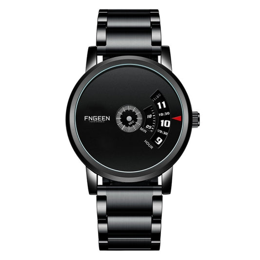 Montre homme FNGEEN S230 à quartz sans aiguilles, acier noir, acier blanc, acier blanc, noir et noir, acier blanc, acier blanc et noir.