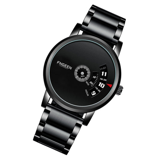 Montre homme FNGEEN S230 à quartz sans aiguilles, acier noir, acier blanc, acier blanc, noir et noir, acier blanc, acier blanc et noir.
