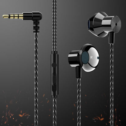 F12 Elbow Earbud Headset Wire Control With Wheat Mobile Phone Headset, 3.5mm Jack (Black)
