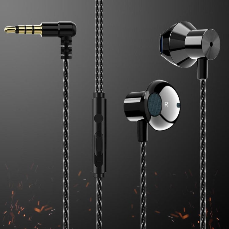 F12 Elbow Earbud Headset Wire Control With Wheat Mobile Phone Headset, 3.5mm Jack (Black)