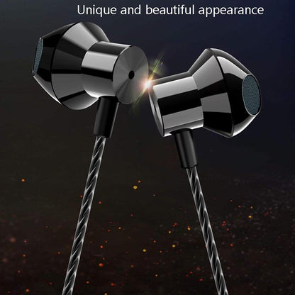 F12 Elbow Earbud Headset Wire Control With Wheat Mobile Phone Headset, 3.5mm Jack (Black)