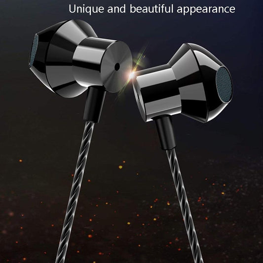 F12 Elbow Earbud Headset Wire Control With Wheat Mobile Phone Headset, 3.5mm Jack (Black)