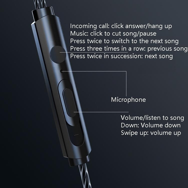 F12 Elbow Earbud Headset Wire Control With Wheat Mobile Phone Headset, 3.5mm Jack (Black)