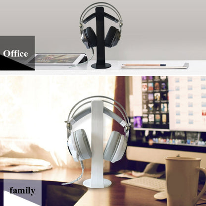 2 PCS Universal Headphone Holder Display Shelf  Internet Cafe Computer Headphone Hanger, White, Black
