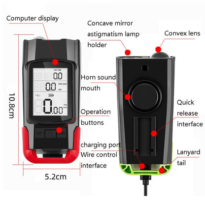 3 In 1 Wireless Bicycle Code Meter Lamp Strong Light Front Light, Red, Green, Blue, Black, Upgrade Floating (Red), Upgrade Floating (Green), Upgrade Floating (Blue), Upgrade Floating (Black), Red Upgrade Floating + Tail Light                           ...