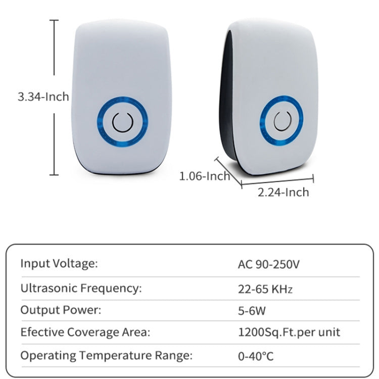 H12 2 PCS Ultrasonic Electronic Mouse Repeller Household Mini Mosquito Repeller
