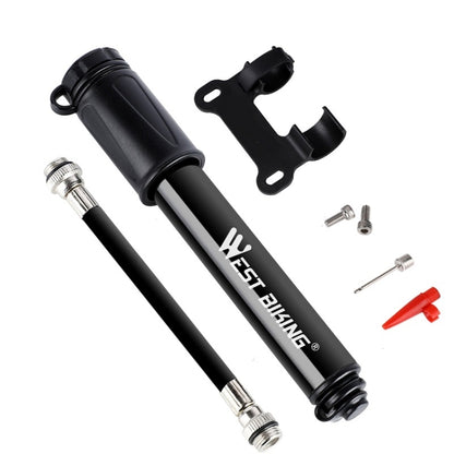 Pompe haute pression mini portable pour vélo West Biking avec tuyau, gonfleur de basket avec tuyau (noir)