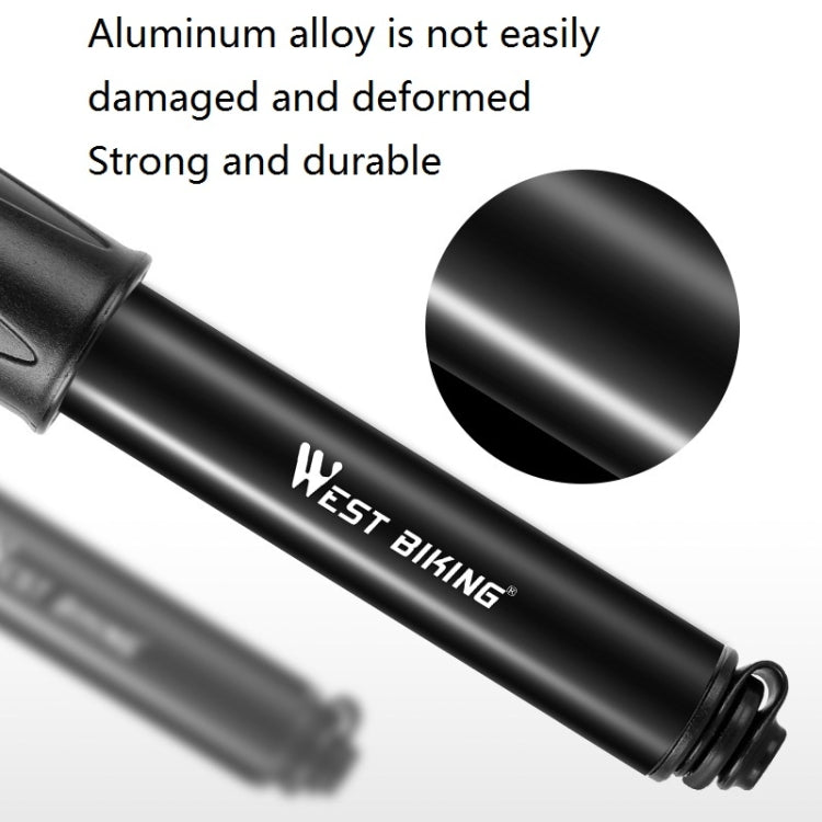 Pompe haute pression mini portable pour vélo West Biking avec tuyau, gonfleur de basket avec tuyau (noir)