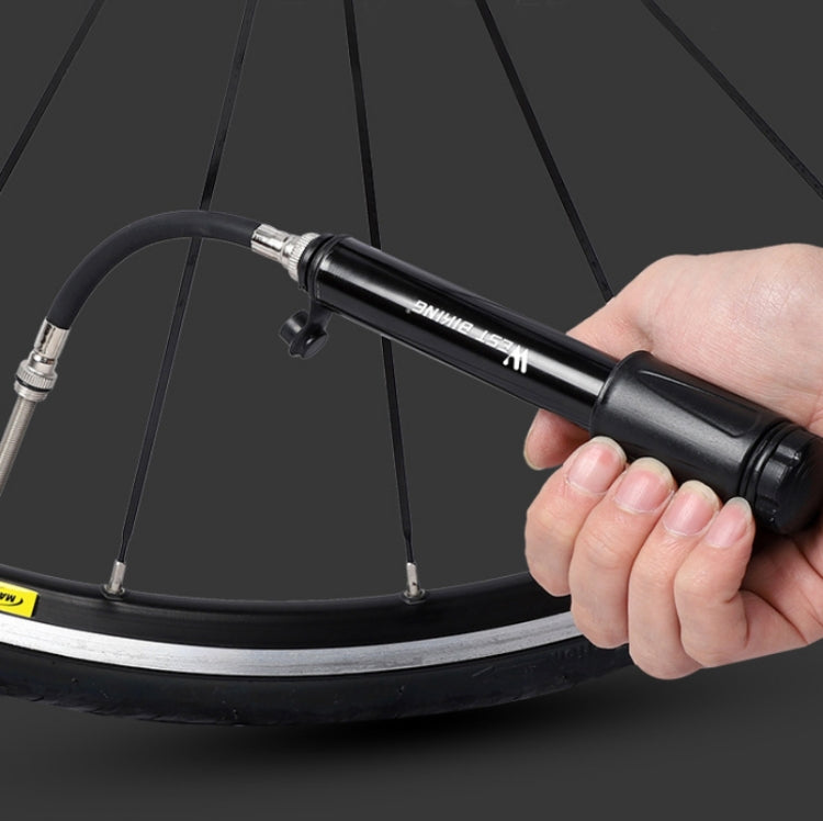 Pompe haute pression mini portable pour vélo West Biking avec tuyau, gonfleur de basket avec tuyau (noir)