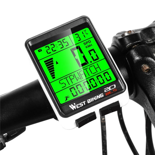 WEST BIKING Mountain Bike Wireless Code Meter Large-Screen Multifunctional Waterproof Speedometer, Large-Screen