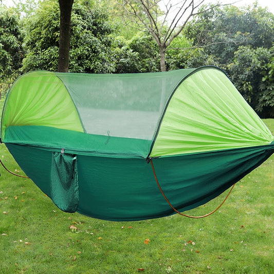 Hamac Moustiquaire Automatique Anti-Retournement à Ouverture Rapide, Camping Extérieur Double Anti-Moustiques, Taille : 290x140cm, Vert 290x140cm, Bleu 290x140cm, Jaune 290x140cm