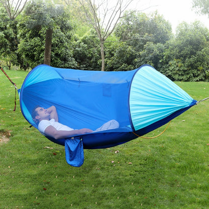 Hamac Moustiquaire Automatique Anti-Retournement à Ouverture Rapide, Camping Extérieur Double Anti-Moustiques, Taille : 290x140cm, Vert 290x140cm, Bleu 290x140cm, Jaune 290x140cm