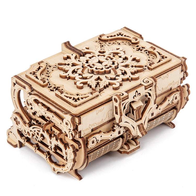 Boîte Antique en Bois avec Engrenages, Modèle Rotatif à Assembler Soi-même, Puzzle 3D Éducatif, Jouet en Bois, Boîte Antique à Engrenages en Bois