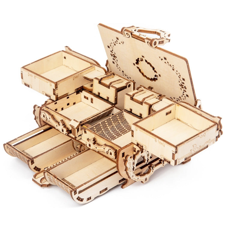 Boîte Antique en Bois avec Engrenages, Modèle Rotatif à Assembler Soi-même, Puzzle 3D Éducatif, Jouet en Bois, Boîte Antique à Engrenages en Bois