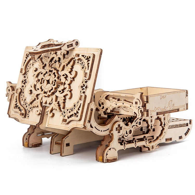 Boîte Antique en Bois avec Engrenages, Modèle Rotatif à Assembler Soi-même, Puzzle 3D Éducatif, Jouet en Bois, Boîte Antique à Engrenages en Bois