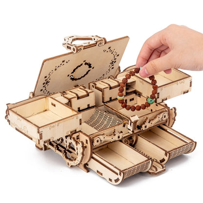 Boîte Antique en Bois avec Engrenages, Modèle Rotatif à Assembler Soi-même, Puzzle 3D Éducatif, Jouet en Bois, Boîte Antique à Engrenages en Bois