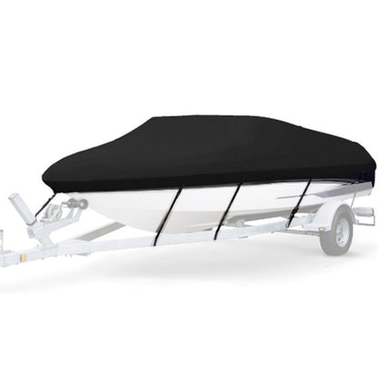210D Waterproof Boat Cover Speedboat Towed Fishing V-Shaped Boat Cover Rain And Sun Protection Cover, 11-13FT 420x270cm, 14-16FT 530x290cm, 17-19FT 600x310cm, 20-22FT  700x320cm