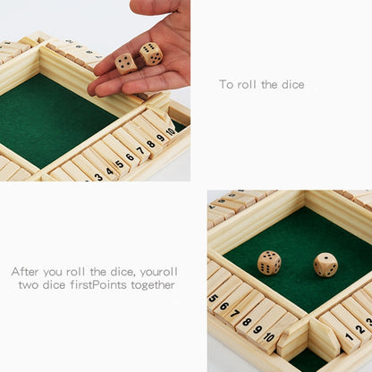 Vierseitiges Digital-Flip-Spiel, Party-Interaktion, pädagogisches Freizeit-Brettspiel für Kinder, Dekompressions-Holzspielzeug für Erwachsene, Grün