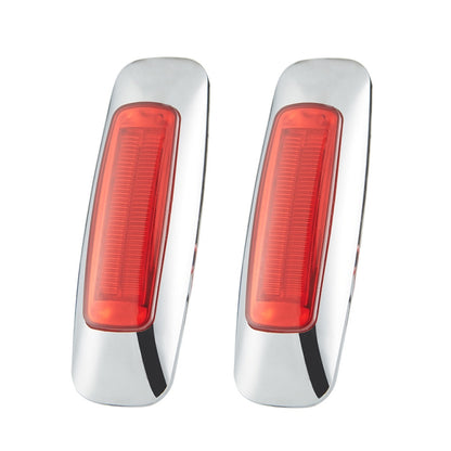 2 PCS 12/24V 2000-4000K 8 LEDs Explosion Lightning Plating Edge Light Side Tail Light, Red, Yellow