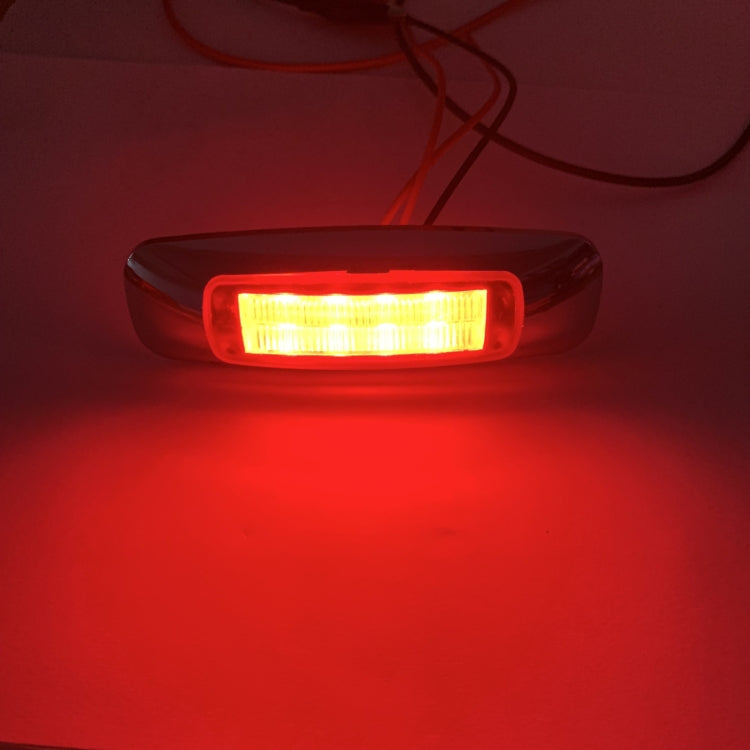 2 PCS 12/24V 2000-4000K 8 LEDs Explosion Lightning Plating Edge Light Side Tail Light, Red, Yellow