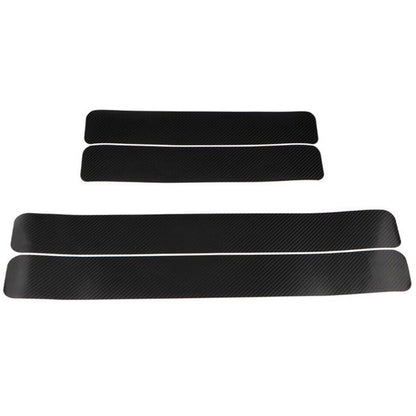 5 jeux de seuils de porte de voiture en fibre de carbone, bande anti-rayures pour portière de voiture, film de protection anti-chocs, 4 pièces/lot noir 3D, 4 pièces/lot noir 4D