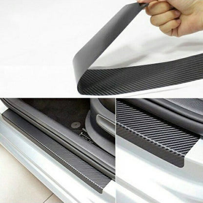 5 jeux de seuils de porte de voiture en fibre de carbone, bande anti-rayures pour portière de voiture, film de protection anti-chocs, 4 pièces/lot noir 3D, 4 pièces/lot noir 4D
