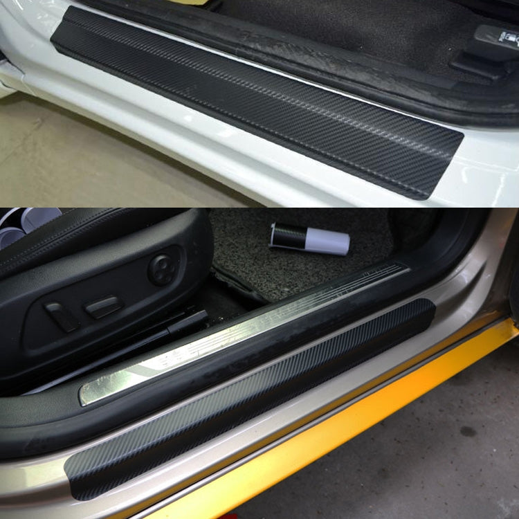 5 jeux de seuils de porte de voiture en fibre de carbone, bande anti-rayures pour portière de voiture, film de protection anti-chocs, 4 pièces/lot noir 3D, 4 pièces/lot noir 4D