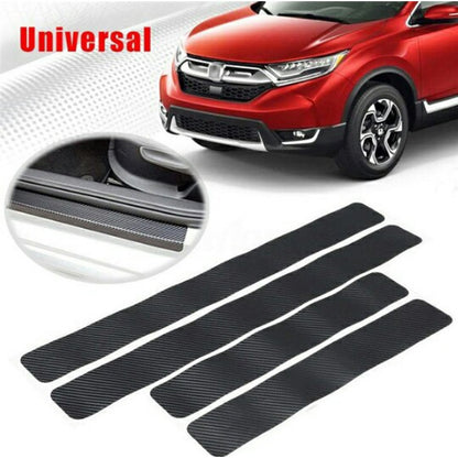 5 jeux de seuils de porte de voiture en fibre de carbone, bande anti-rayures pour portière de voiture, film de protection anti-chocs, 4 pièces/lot noir 3D, 4 pièces/lot noir 4D