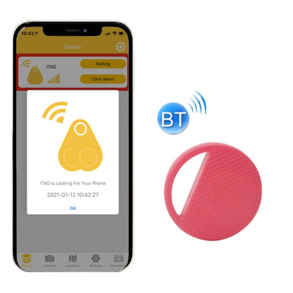 HYC-S9 2 PCS Round Bluetooth Object Finder Mobile Phone Tracking Locator Anti-Lost Two-Way Alarm, Black, White, Blue, Green, Pink, Red