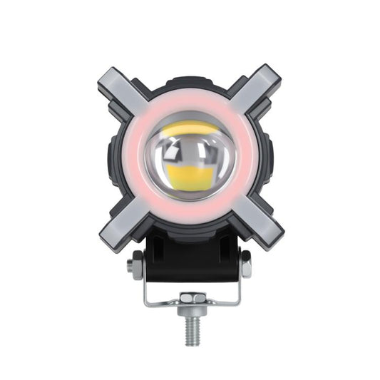 12W Aluminum Alloy Spotlight LED Chip Motorcycle Headlight, X-shaped Colorful Design, Cross-shaped Colorful Design, Little Sun Colorful Design, Windmill Colorful Design