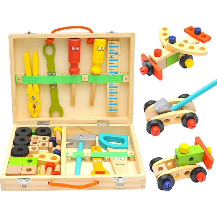 Jouets en bois de simulation DIY pour enfants, boîte à outils de dessin animé, jouets de maison de jeu, jouets éducatifs précoces, jouets de boîte à outils de dessin animé