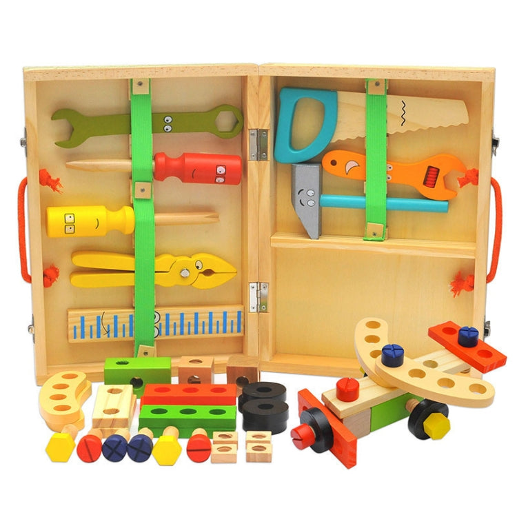 Jouets en bois de simulation DIY pour enfants, boîte à outils de dessin animé, jouets de maison de jeu, jouets éducatifs précoces, jouets de boîte à outils de dessin animé