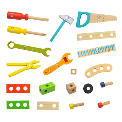 Jouets en bois de simulation DIY pour enfants, boîte à outils de dessin animé, jouets de maison de jeu, jouets éducatifs précoces, jouets de boîte à outils de dessin animé