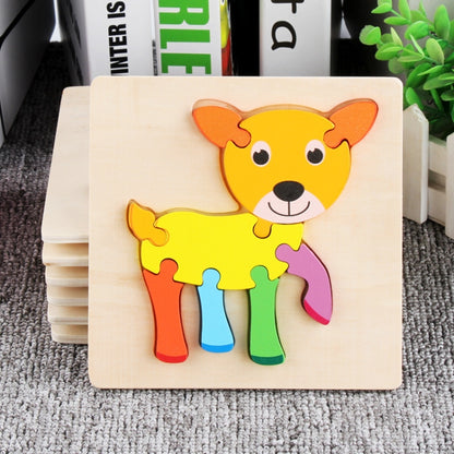 5 PCS Wooden Cartoon Animal Puzzle Early Education Small Jigsaw Puzzle Building Block Toy For Children, Frog, Duck, Elephant, Shell, Small Fish, Goldfish, Dolphin, Puppy, Little Donkey, Goat, Muck Truck, Rocket, Steamship, Aircraft, Panda, Calf